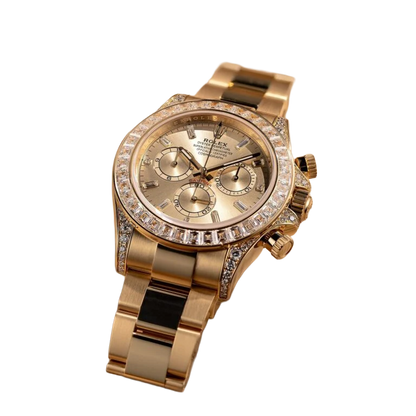 Daytona 18K Yellow Gold Gold Sundust Dial Diamond Bezel Oyster Bracelet 40 mm 126598TBR