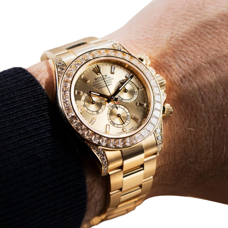 Daytona 18K Yellow Gold Gold Sundust Dial Diamond Bezel Oyster Bracelet 40 mm 126598TBR