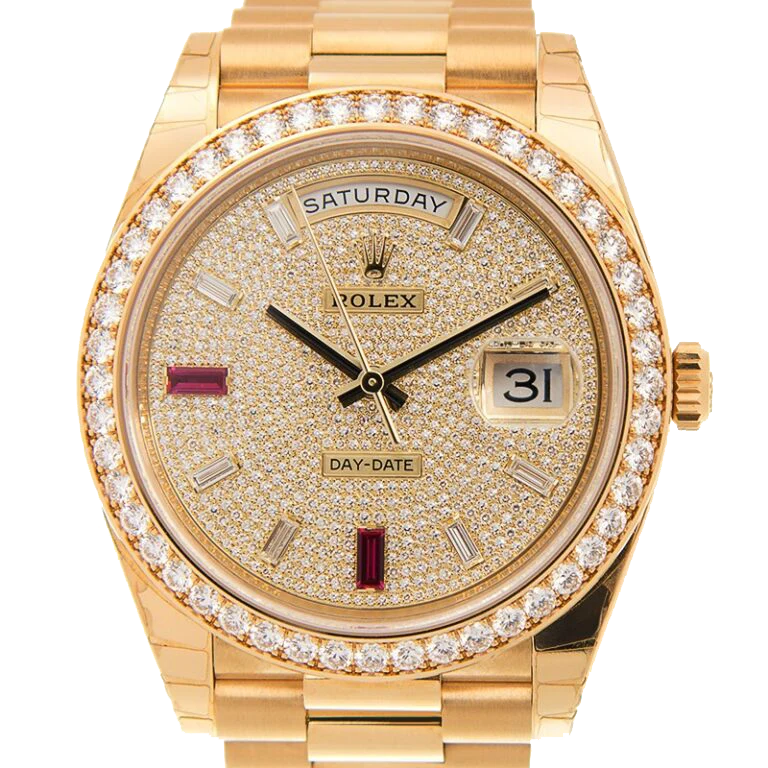 Day-Date 40mm Yellow Gold Diamond Ruby Pave Dial Diamond Bezel 228348RBR