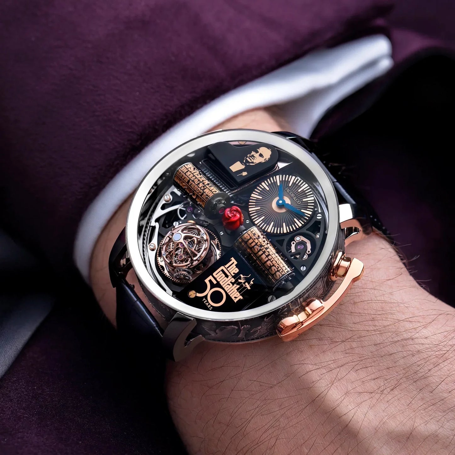 Opera Godfather 50th Anniversary 49mm White Gold Manual Winding OP110.30.AA.AA.A