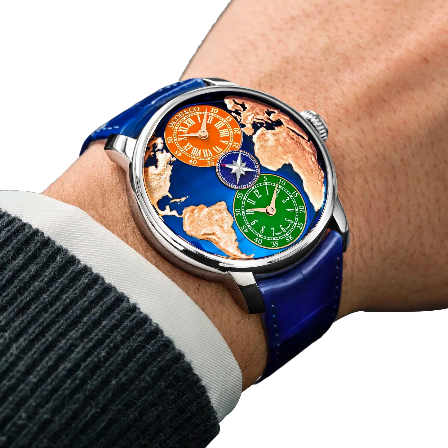 The World Is Yours Dual Time Zone Salman Khan 43mm Stainless Steel Automatic Winding DT100.10.AB.AA.ABALA