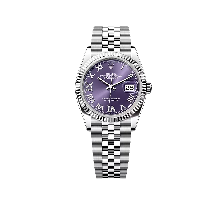 Datejust 36mm Steel and White Gold Purple VI & IX 126234