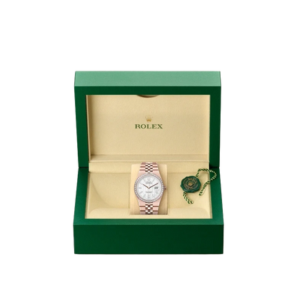 Land-Dweller Oyster 40mm Everosegold & Diamonds Intense White Honeycomb Motif Dial  127385TBR-0003