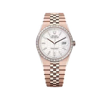 Land-Dweller Oyster 40mm Everosegold & Diamonds Intense White Honeycomb Motif Dial  127385TBR-0003