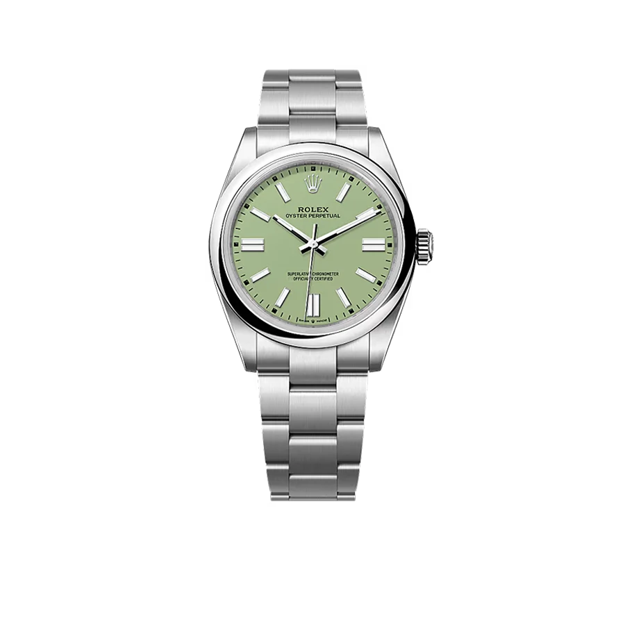 Oyster Perpetual 41mm Stainless Steel Pistachio Dial Men Watch 134300-0006 New 2025