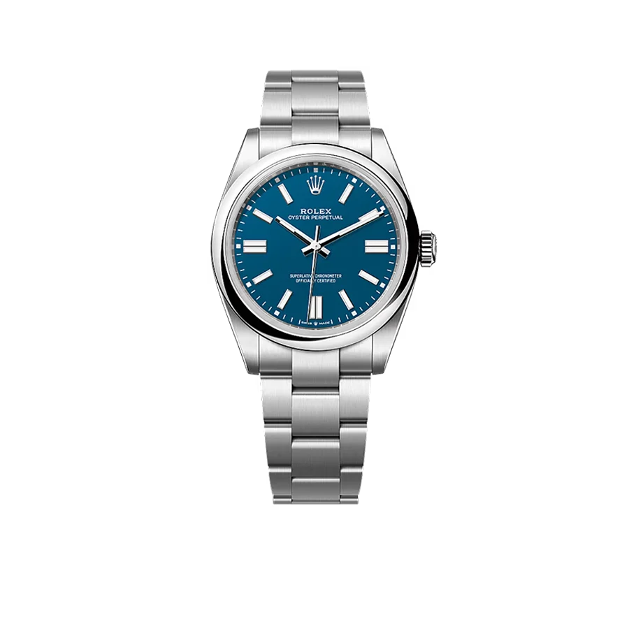 Oyster Perpetual 41mm Stainless Steel Med Blue Dial Men Watch 134300-0009 New 2025
