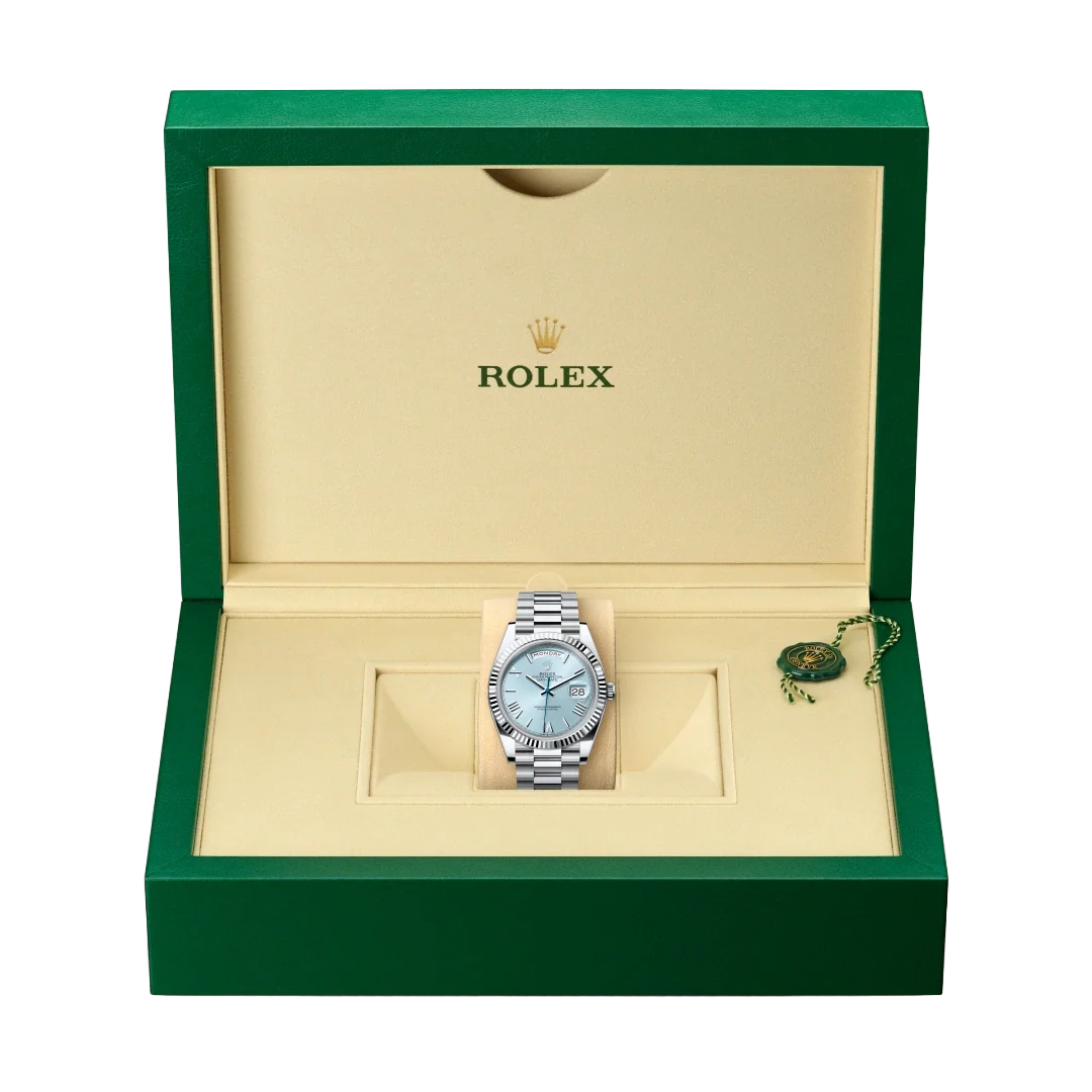 President Day-Date 40mm Ice Blue Dial Platinum Mens Watch 228236