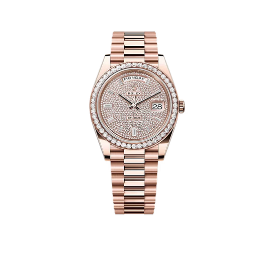 Day-Date 40 228345RBR Rose Gold Diamond Dial Diamond Bezel New 228345rbr-0002