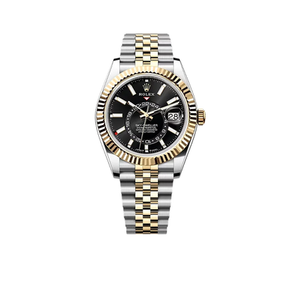 Sky-Dweller 42 mm Oyster, Oystersteel and Yellow Gold 336933 Bright Black