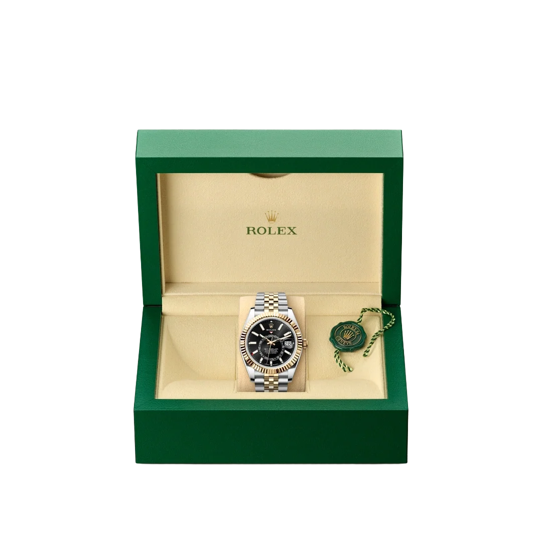 Sky-Dweller 42 mm Oyster, Oystersteel and Yellow Gold 336933 Bright Black