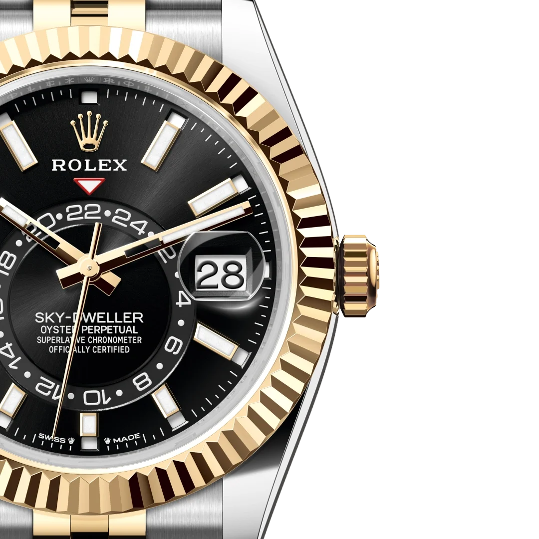 Sky-Dweller 42 mm Oyster, Oystersteel and Yellow Gold 336933 Bright Black