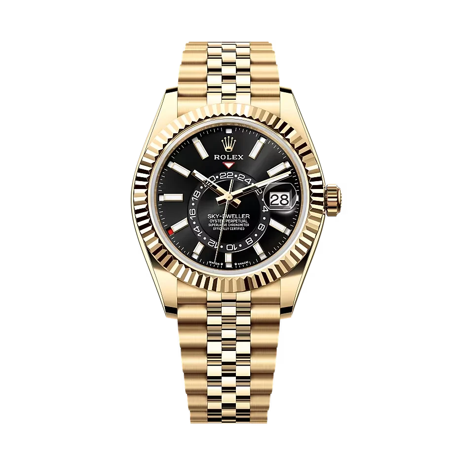 Sky-Dweller 42mm Oyster Yellow Gold 336938 Bright Black
