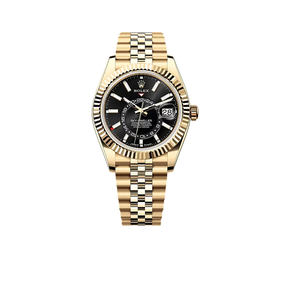 Sky-Dweller 42mm Oyster Yellow Gold 336938 Bright Black