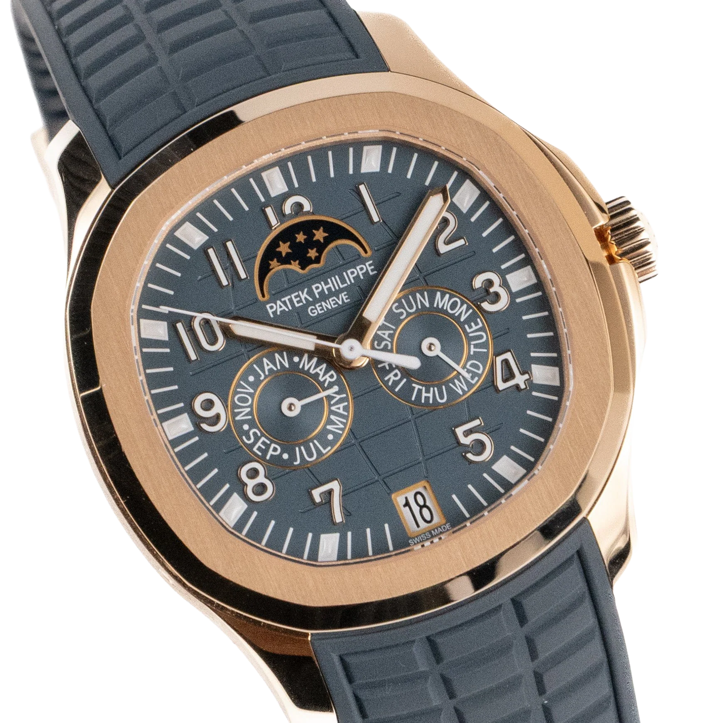 Aquanaut Luce 40mm 5261R-001 Annual Calendar Moon Phases Rose Gold Blue-Gray Dial