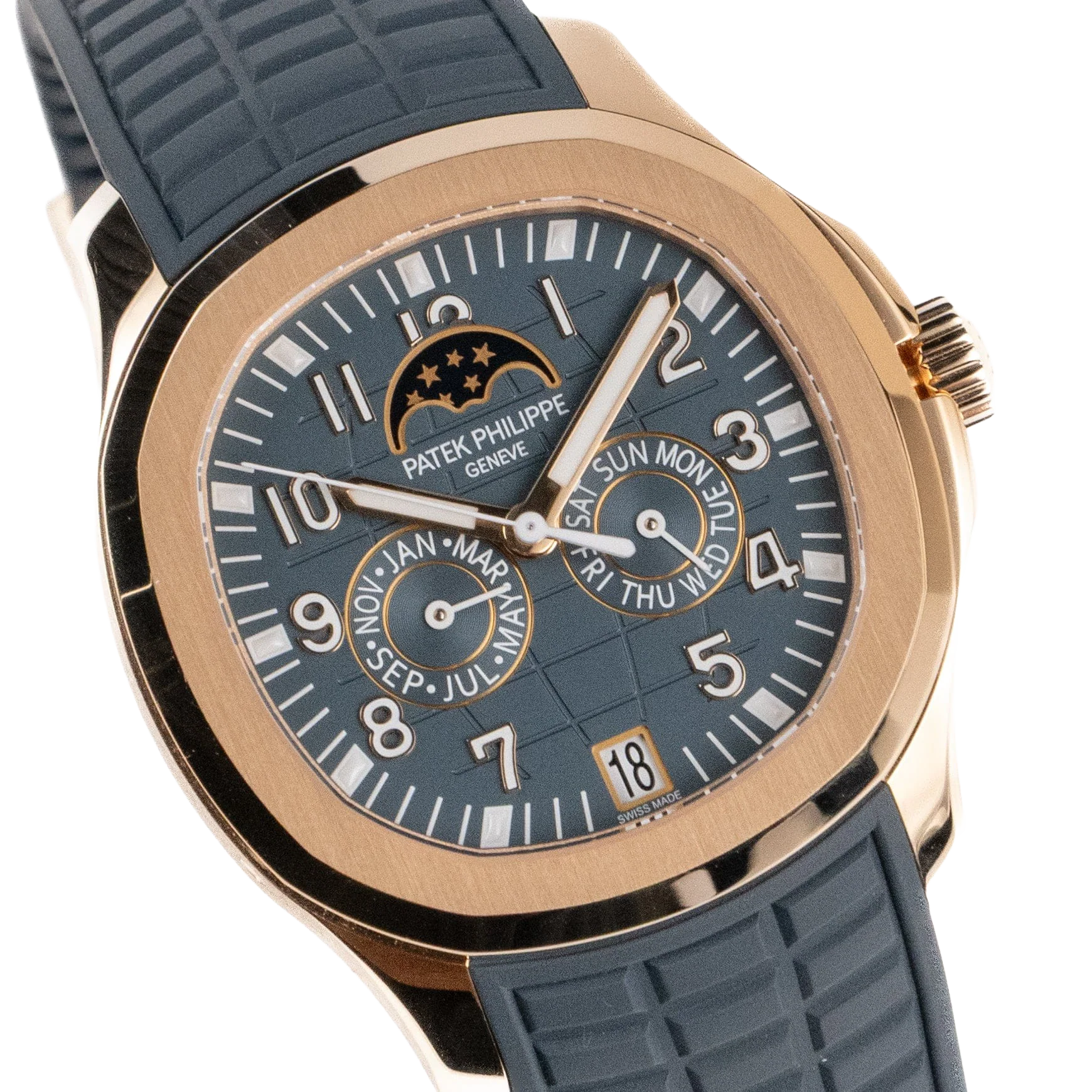 Aquanaut Luce 40mm 5261R-001 Annual Calendar Moon Phases Rose Gold Blue-Gray Dial