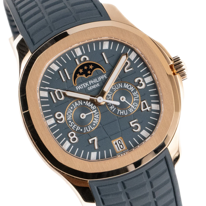 Aquanaut Luce 40mm 5261R-001 Annual Calendar Moon Phases Rose Gold Blue-Gray Dial