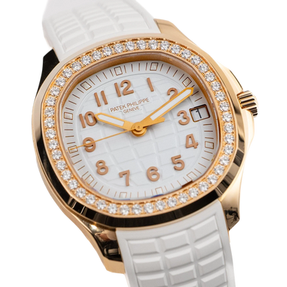 Aquanaut Luce 39mm 5268/200R-001 Rose Gold White Dial Diamond Bezel