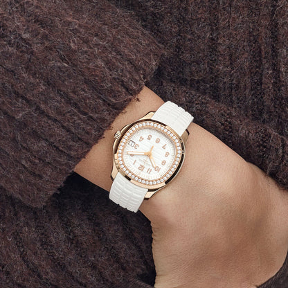 Aquanaut Luce 39mm 5268/200R-001 Rose Gold White Dial Diamond Bezel