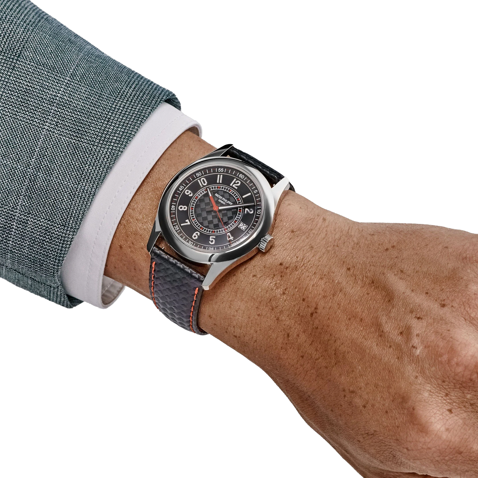 Calatrava 40mm 6007G-010 White Gold Red Accents