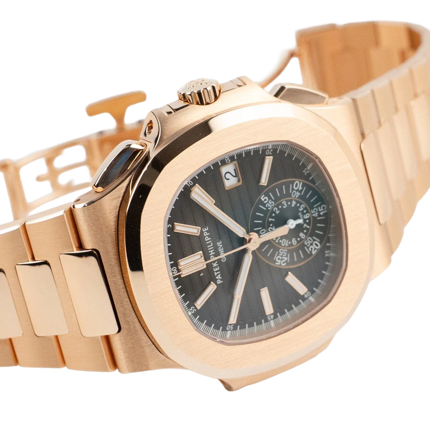 Nautilus 40mm 5980/1R-001 Chronograph Date Rose Gold Black Dial