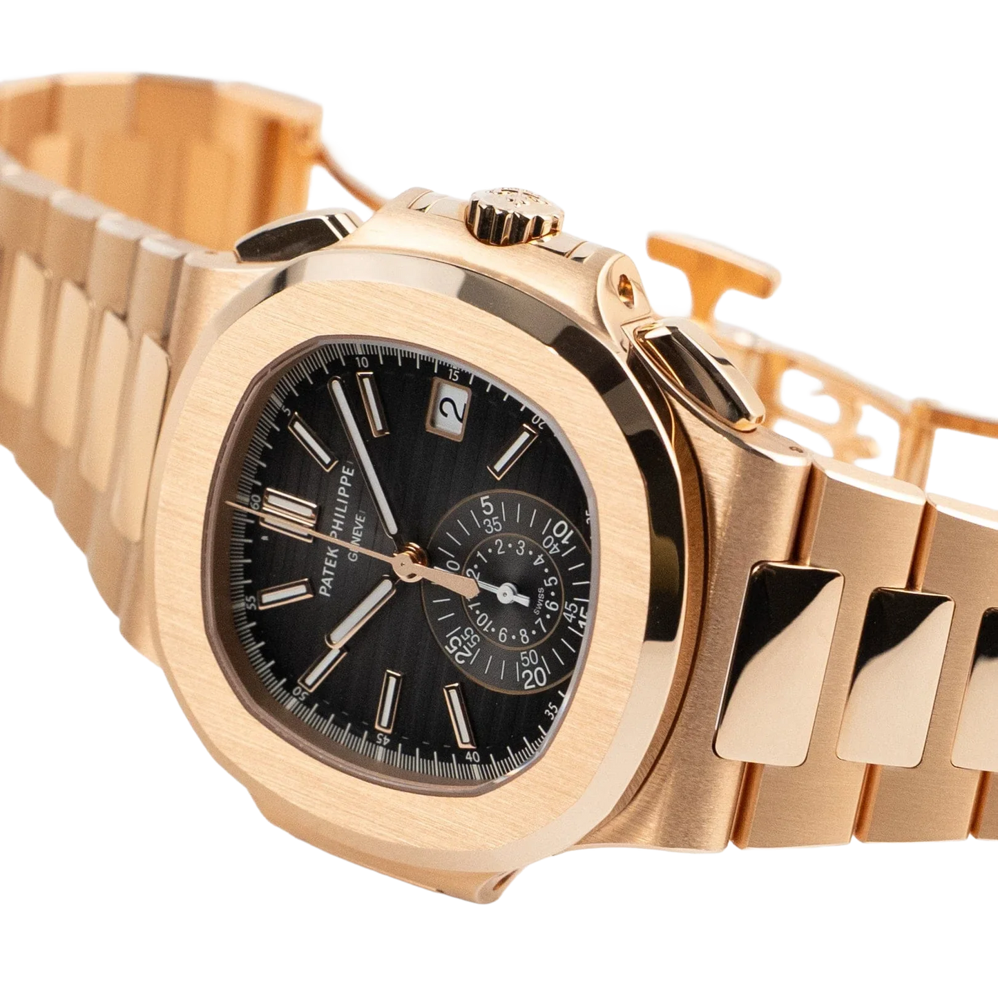 Nautilus 40mm 5980/1R-001 Chronograph Date Rose Gold Black Dial