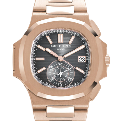 Nautilus 40mm 5980/1R-001 Chronograph Date Rose Gold Black Dial