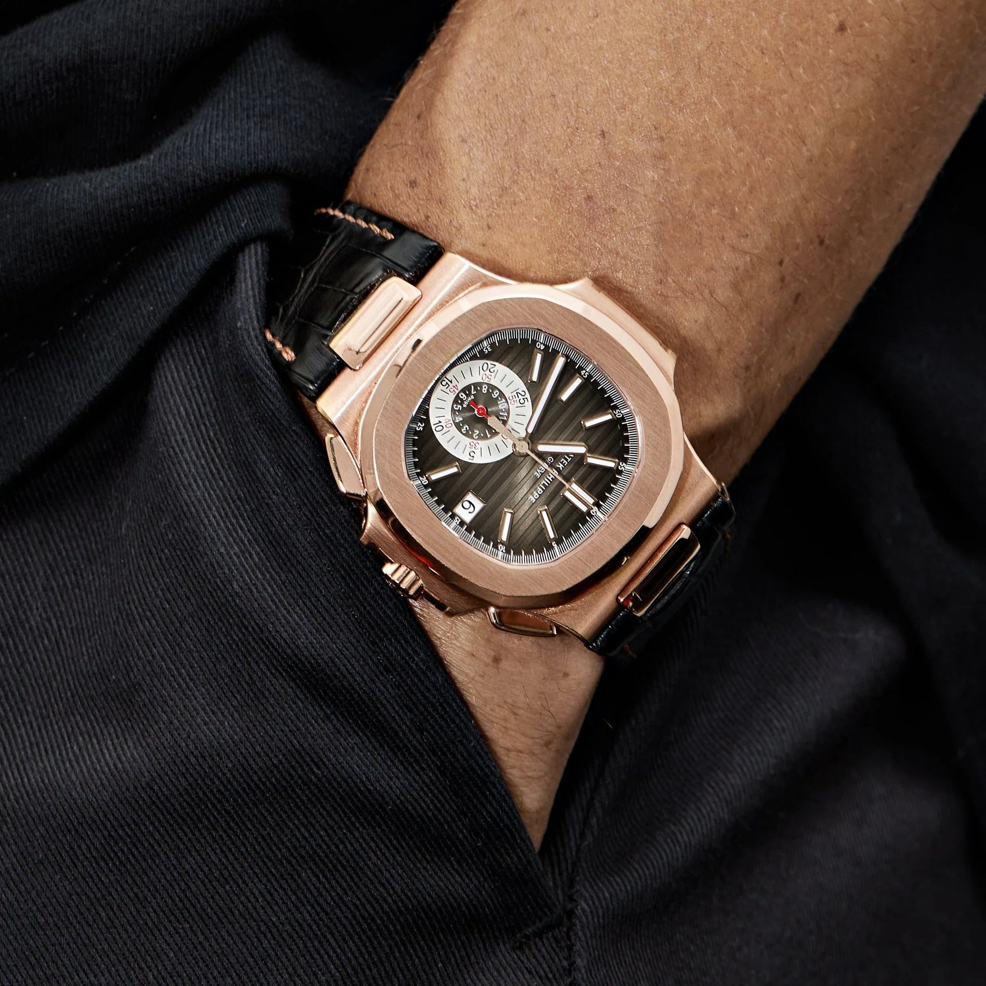 Nautilus 40mm 5980R-001 Chronograph Rose Gold Brown Dial