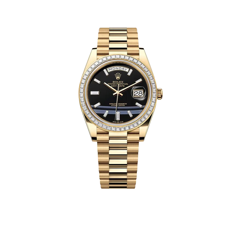 Day-Date 40 Presidential 228348RBR Diamond Bezel Baguette Onyx Dial