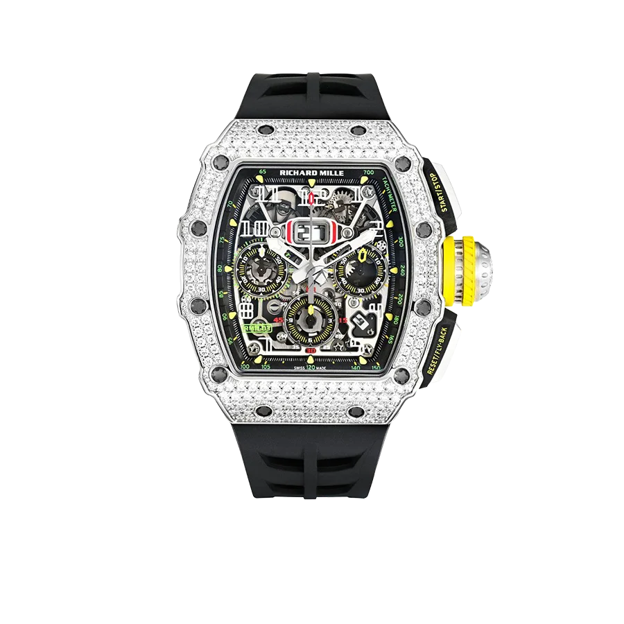 Chronograph &amp; 18K White Gold - Diamond Bezel - Skeleton Dial 50 mm