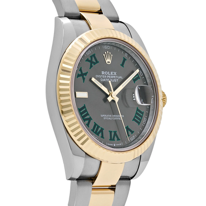Datejust 41mm Yellow Gold Stainless Steel Wimbledon Slate Dial Oyster 126333