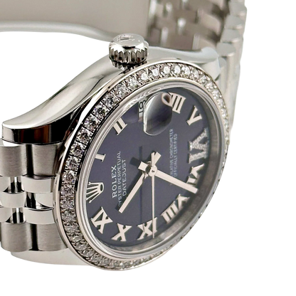 Lady-Datejust 31mm 278384RBR Stainless Steel Diamond Bezel Violet Roman Dial Jubilee