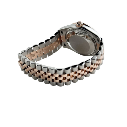 Lady-Datejust 31mm 278381RBR Stainless Steel Rose Gold Brown Roman Numerals Diamond Dial Diamond Bezel Jubilee