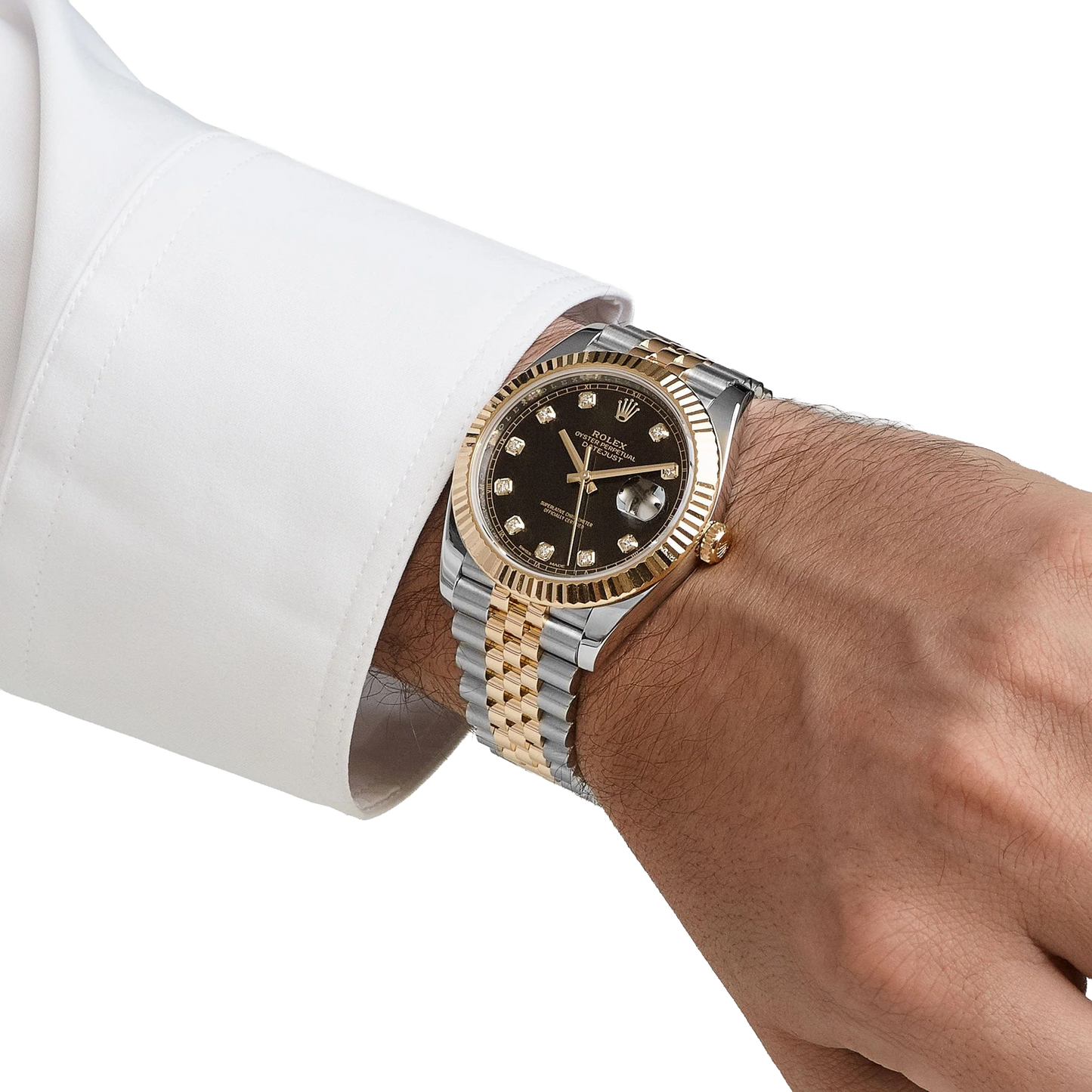 Datejust 41mm Stainless Steel Yellow Gold Black Diamond Dial Jubilee 126333-006