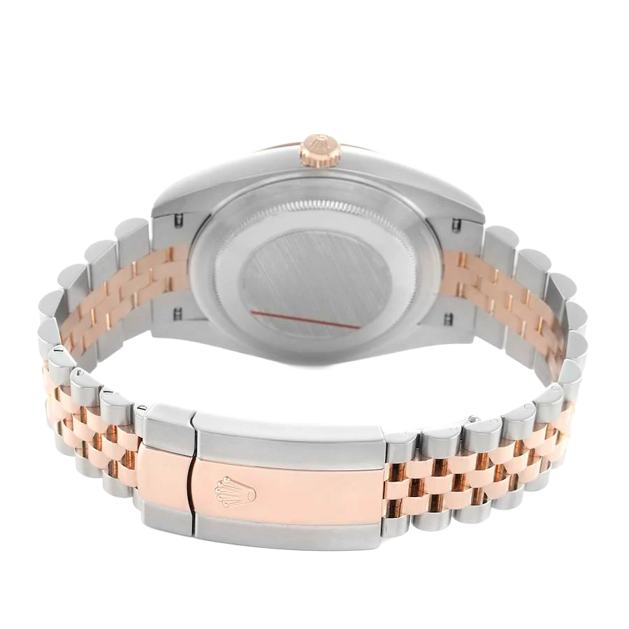 Datejust 41 Steel Everose Gold Sundust Diamond Dial Mens Watch 126331