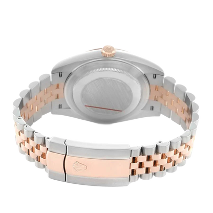 Datejust 41 Steel Everose Gold Sundust Diamond Dial Mens Watch 126331