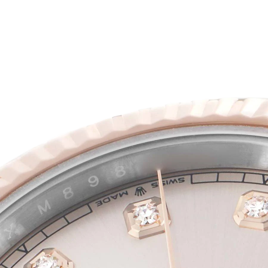 Datejust 41 Steel Everose Gold Sundust Diamond Dial Mens Watch 126331