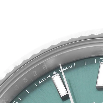 Datejust 41mm Steel White Gold Mint Green Dial Mens Watch 126334