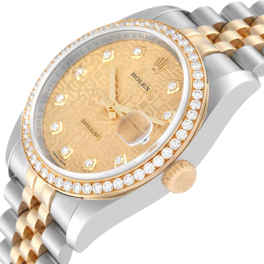 Datejust 36mm Champagne Jubilee Diamond Dial Watch 116243