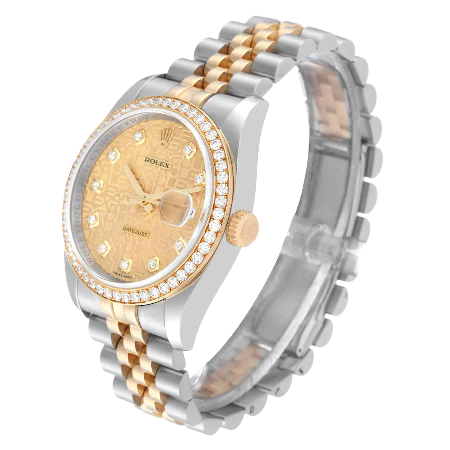 Datejust 36mm Champagne Jubilee Diamond Dial Watch 116243