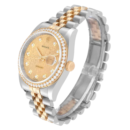 Datejust 36mm Champagne Jubilee Diamond Dial Watch 116243