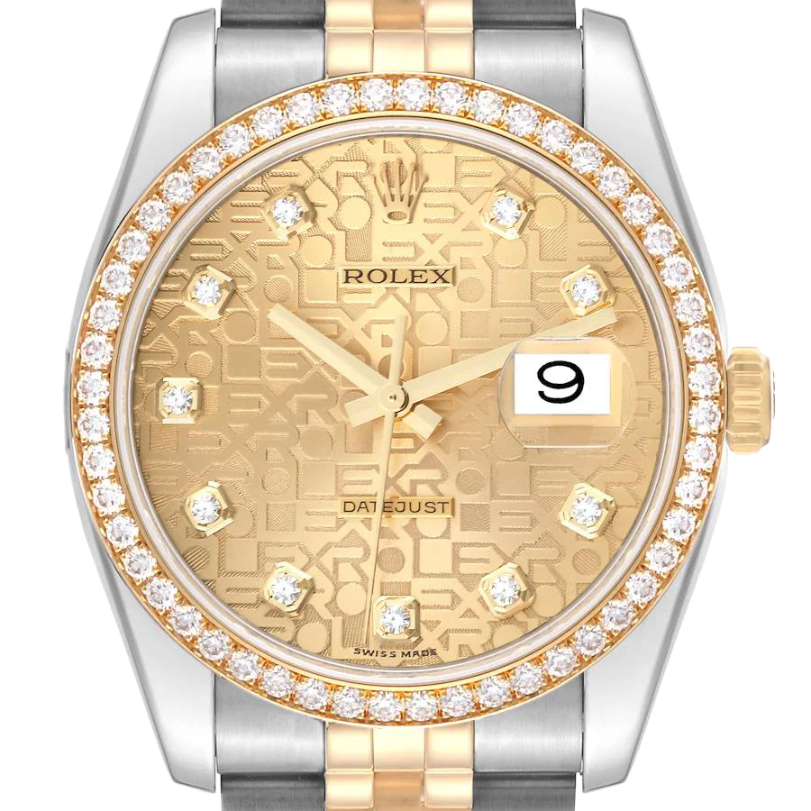 Datejust 36mm Champagne Jubilee Diamond Dial Watch 116243