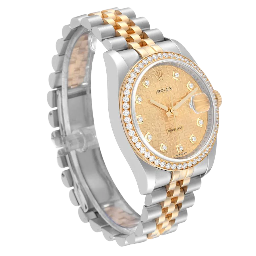 Datejust 36mm Champagne Jubilee Diamond Dial Watch 116243