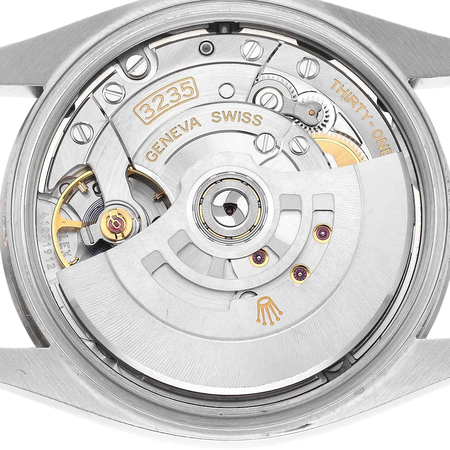 Datejust 36mm Steel White Gold Black Diamond Dial Mens Watch 126234
