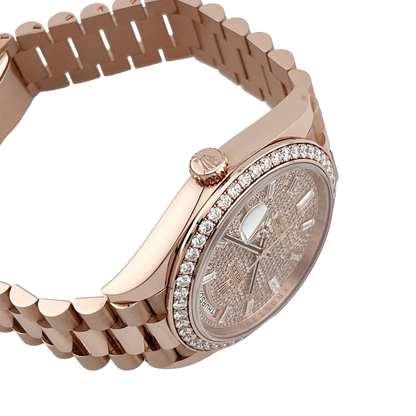 Day-Date 40 228345RBR Rose Gold Diamond Dial Diamond Bezel New 228345rbr-0002
