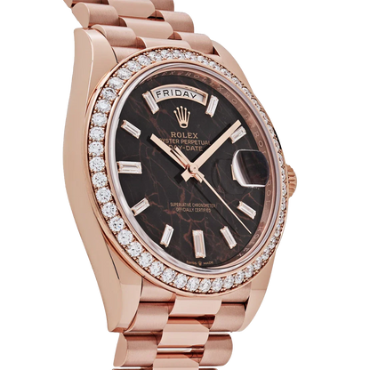 Day-Date 40 228345RBR Rose Gold Eisenkiesel Diamond Dial Diamond Bezel