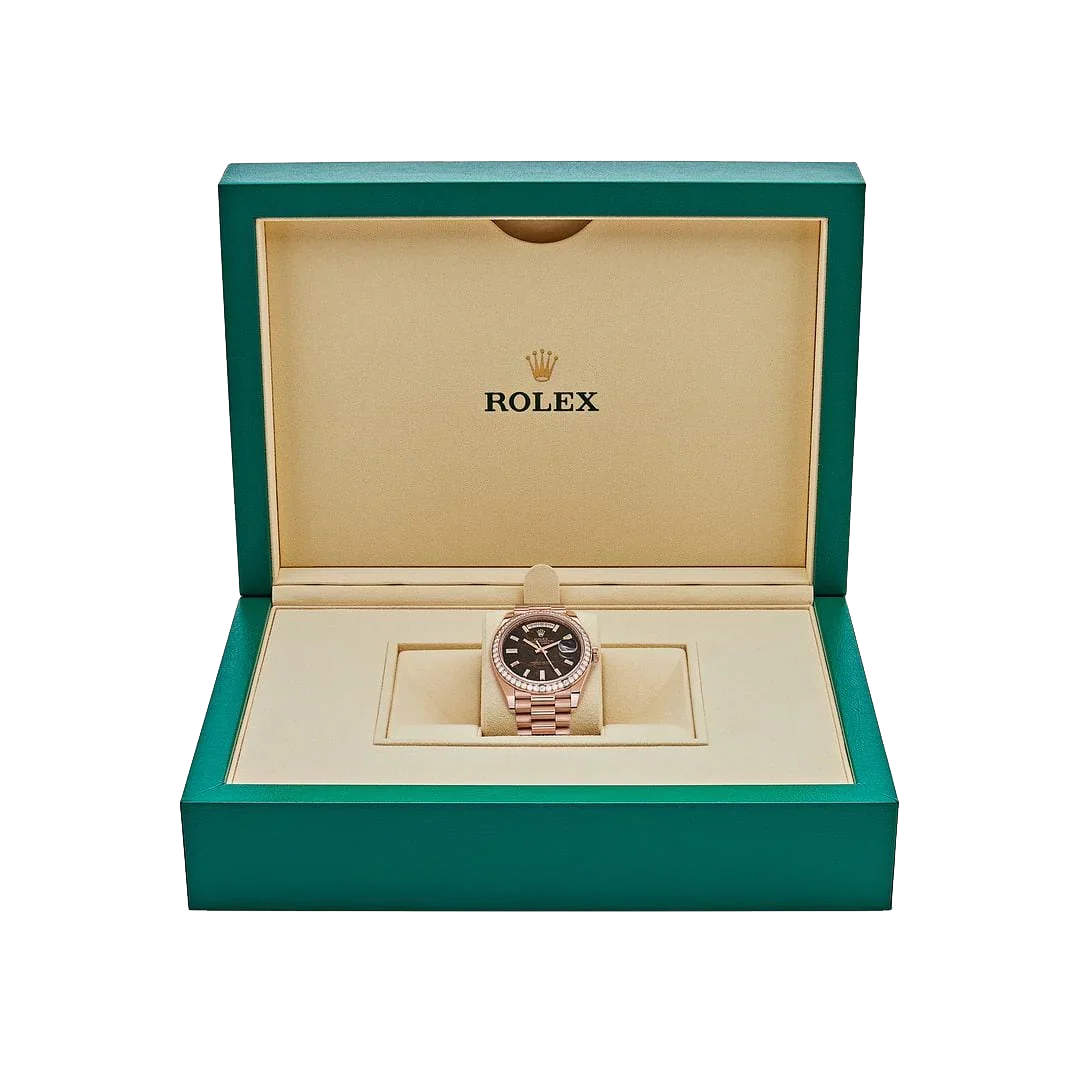 Day-Date 40 228345RBR Rose Gold Eisenkiesel Diamond Dial Diamond Bezel