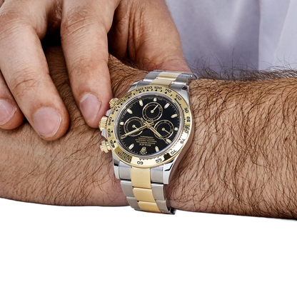 Daytona 40mm Yellow Gold Stainless Steel Black Dial 116503