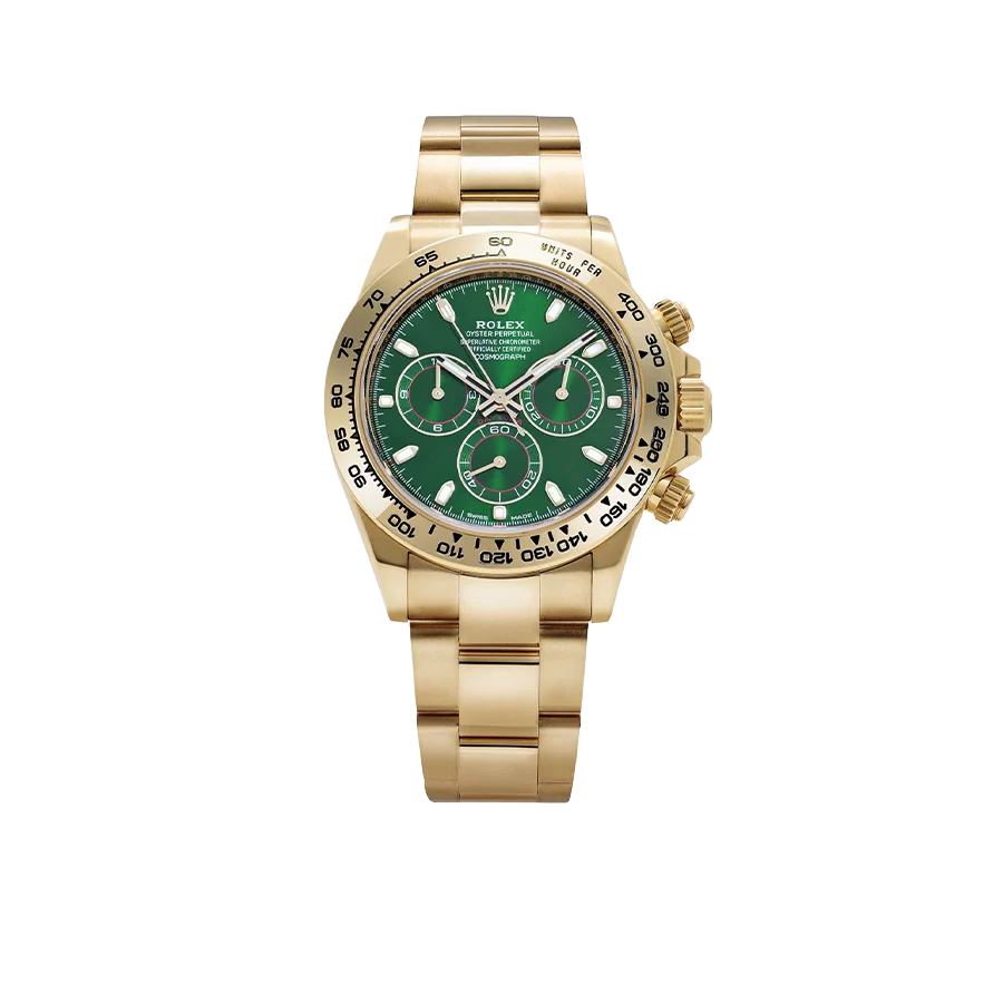 Daytona 40mm Yellow Gold John Mayer Green Dial Mens Watch 116508