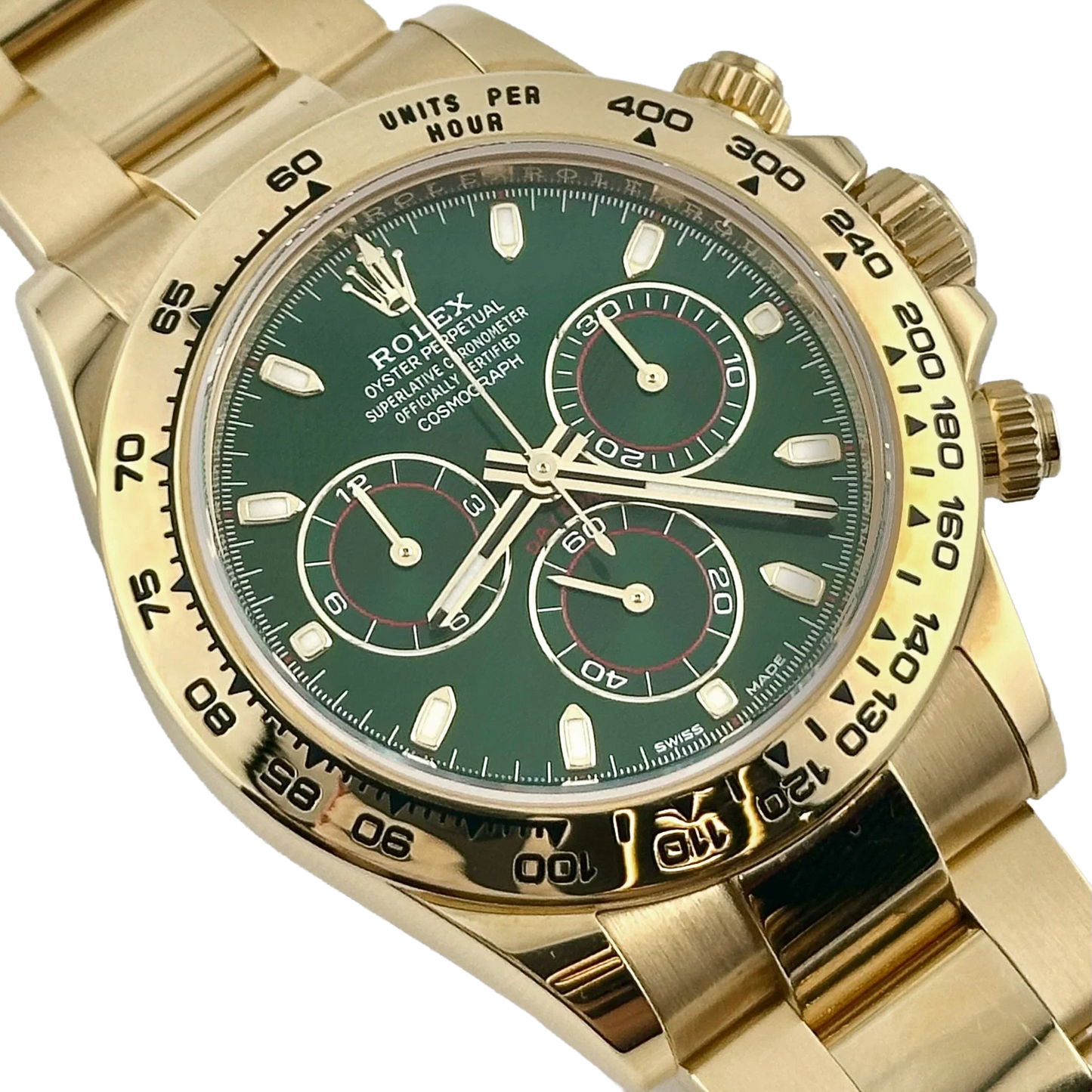 Daytona 40mm Yellow Gold John Mayer Green Dial Mens Watch 116508