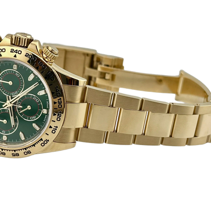 Daytona 40mm Yellow Gold John Mayer Green Dial Mens Watch 116508